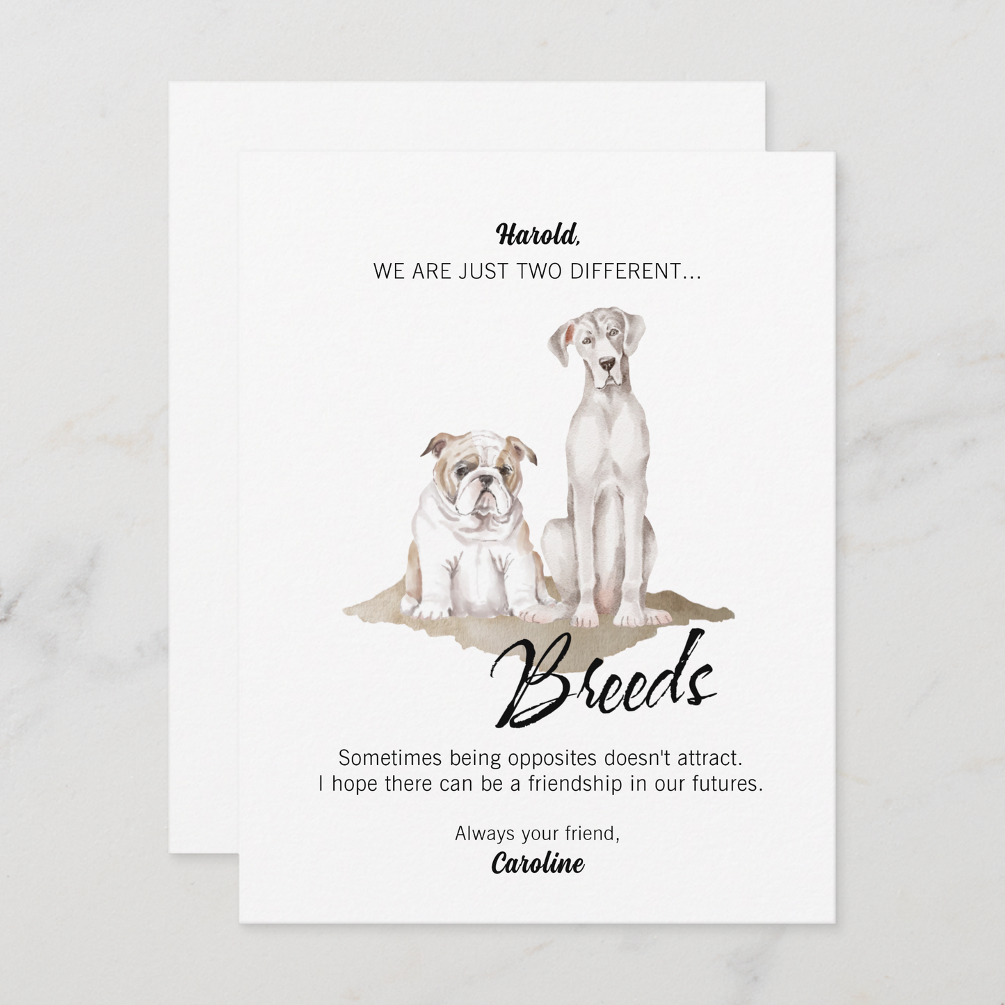 Different Breeds Breakup Card