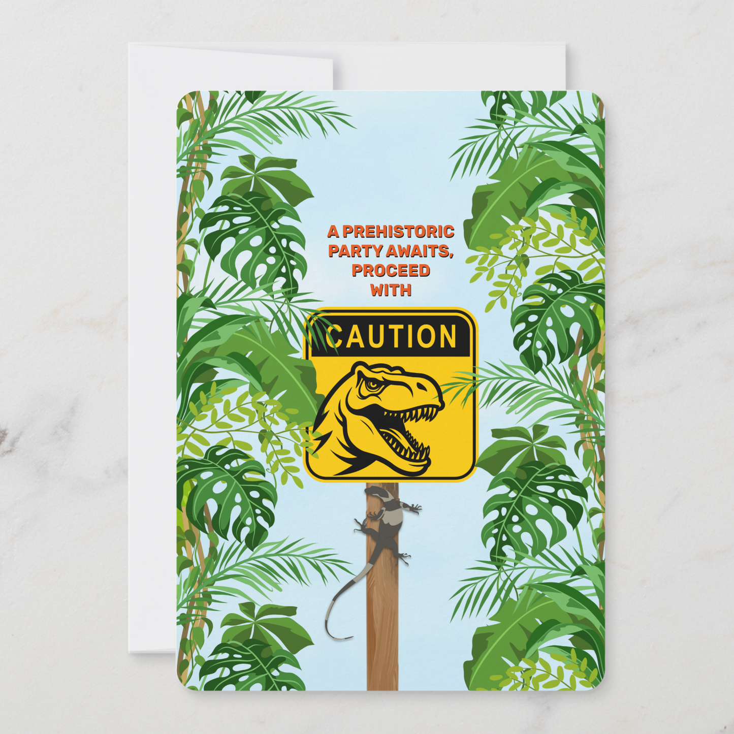 Dinosaur Danger Birthday Invitation