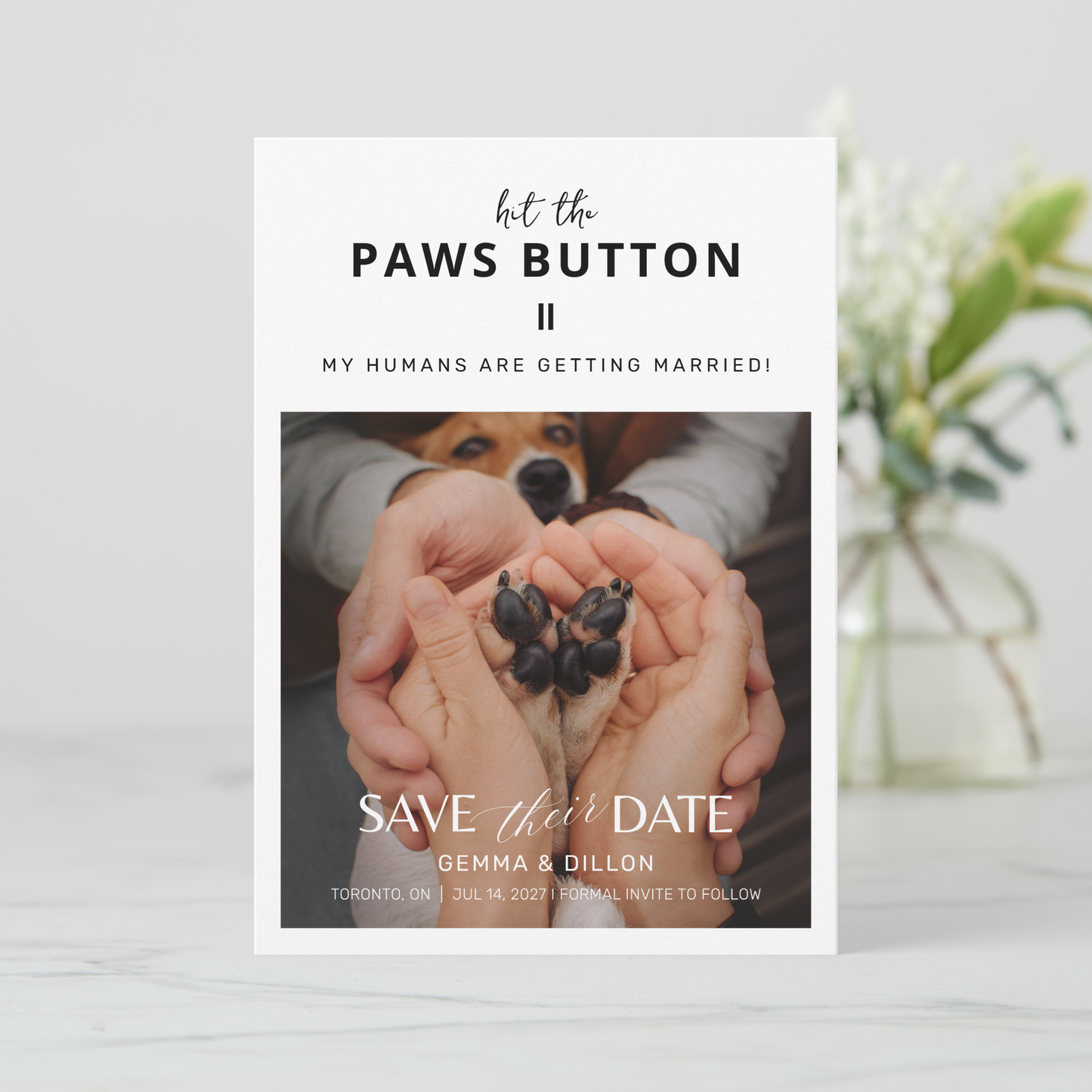 My Humans Are Getting Married Dog or Cat Wedding Save the Date Card