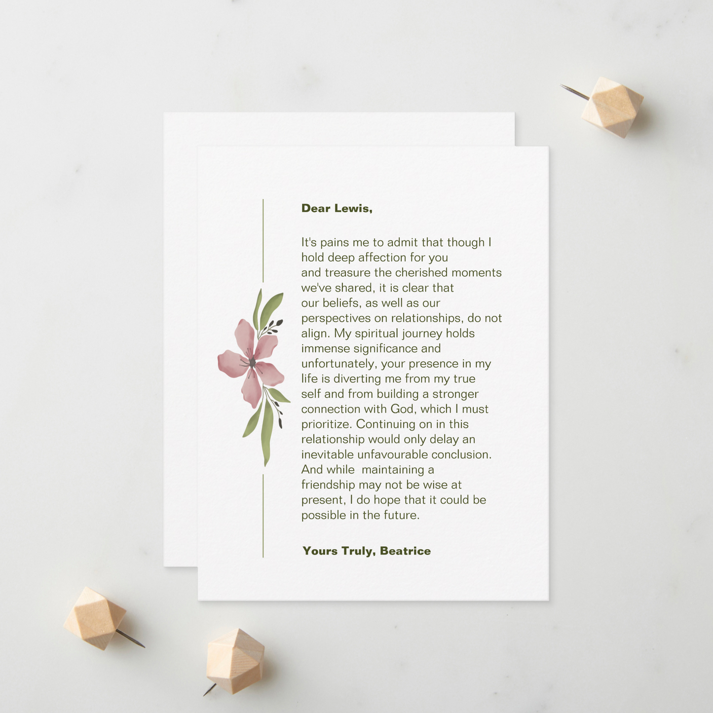God Centered Breakup Card