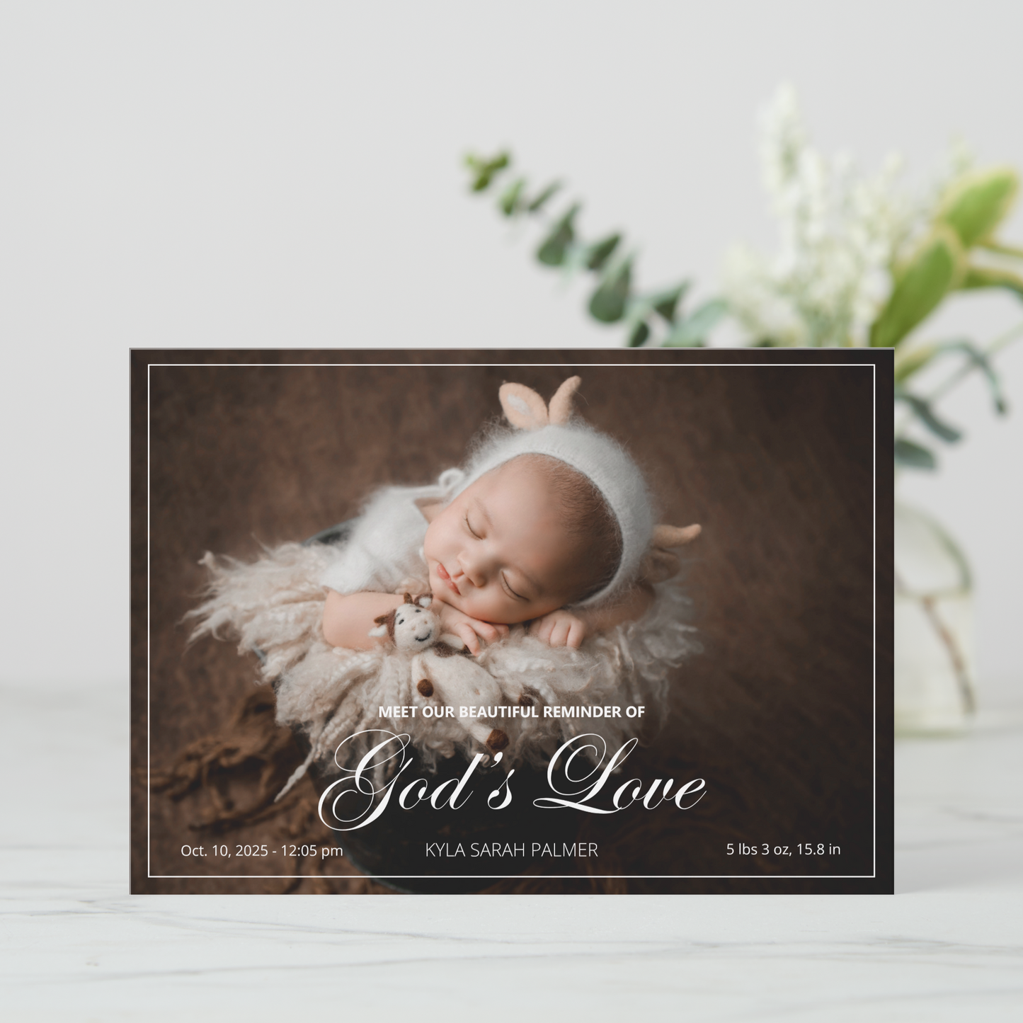 God's Love Birth Announcement Card, Religious Birth Announcements