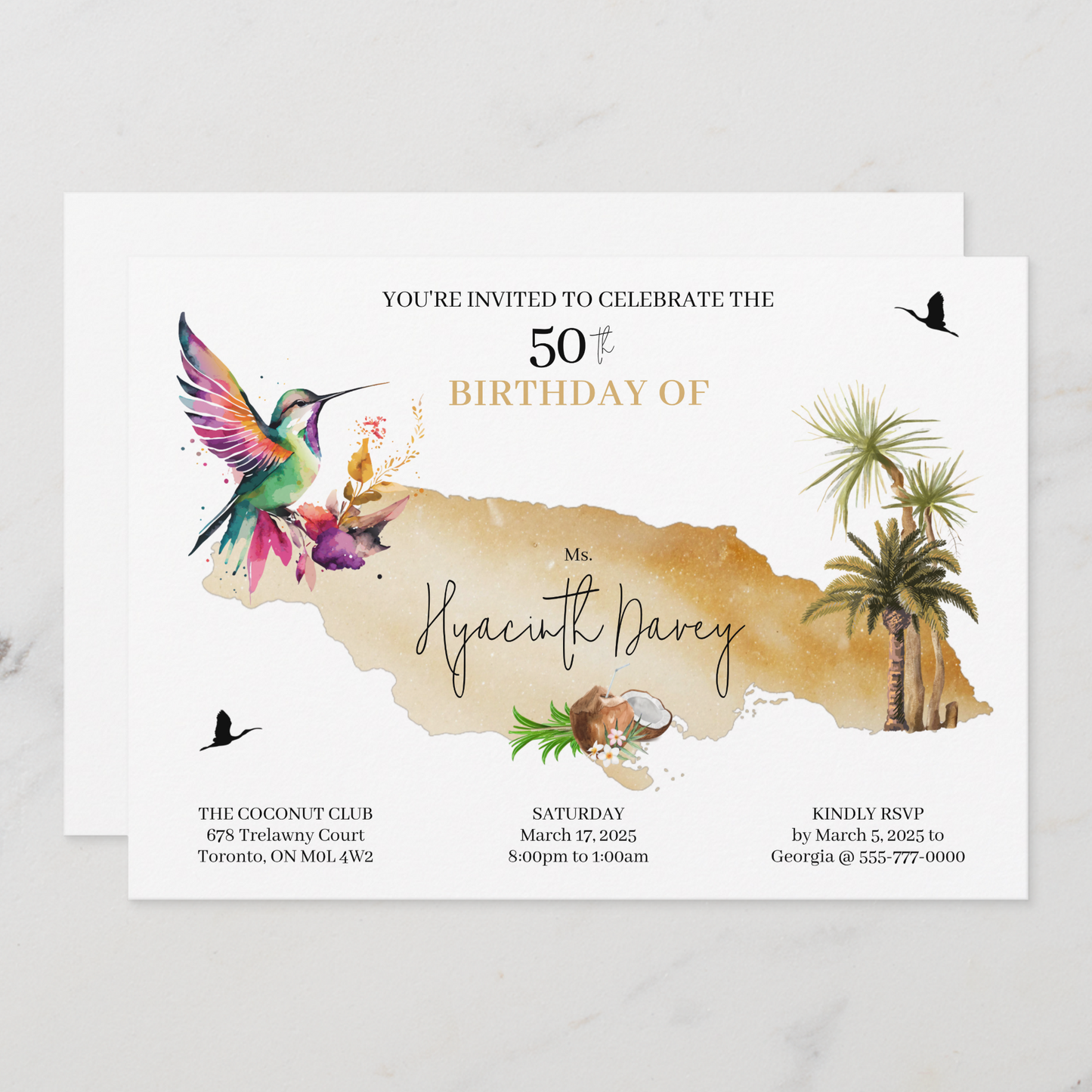 Jamaican Theme Birthday Invitation