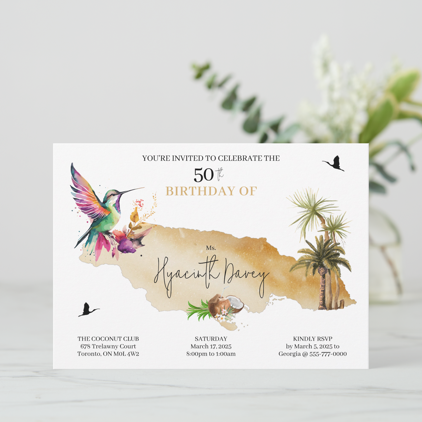 Jamaican Theme Birthday Invitation
