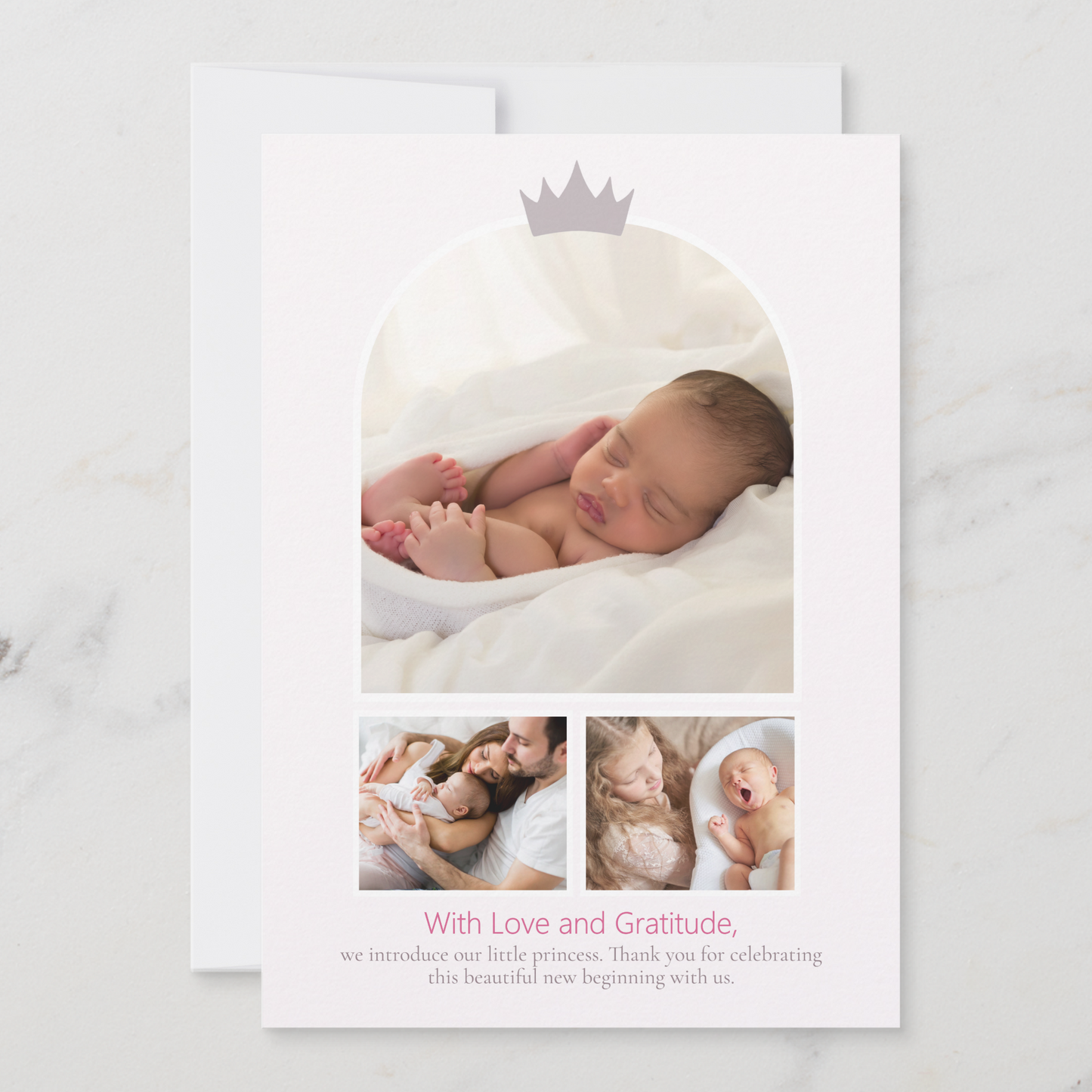 Little Princess Birth Announcement Card