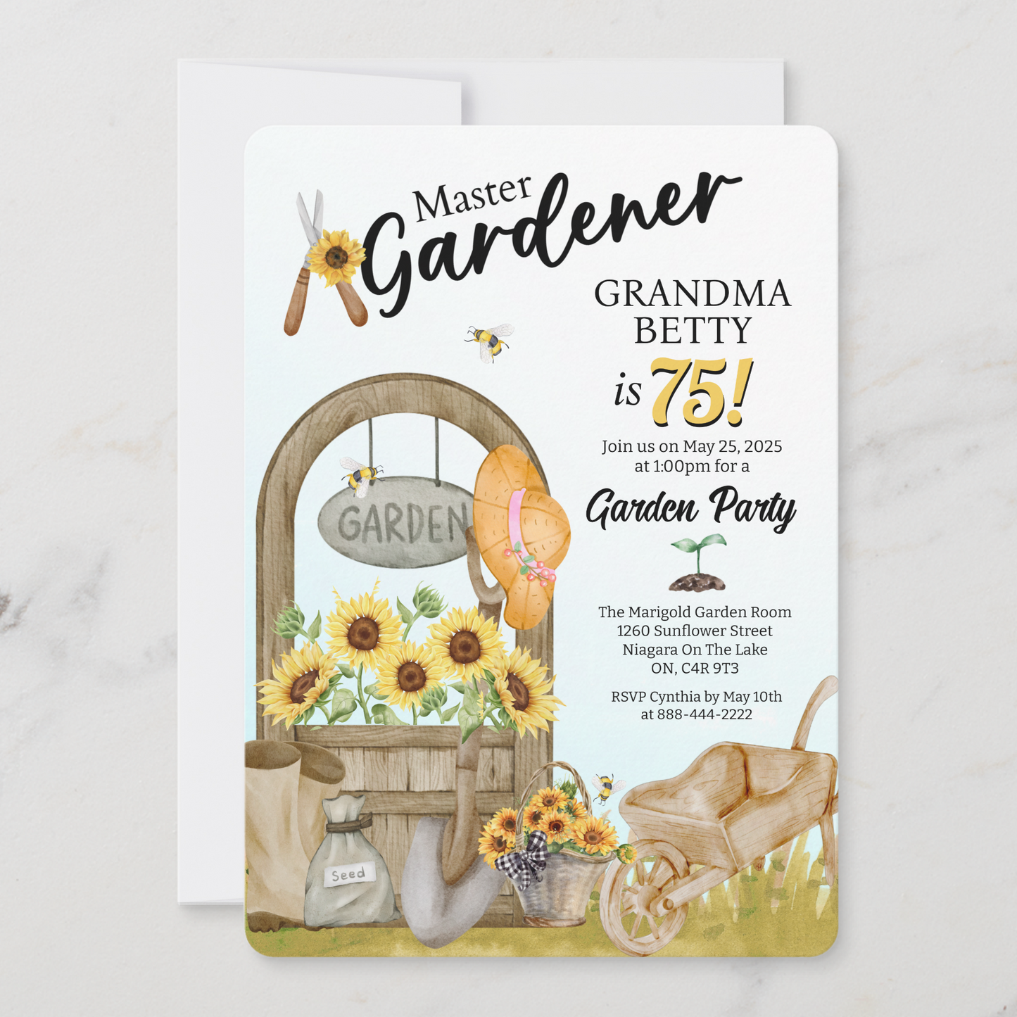 Master Gardener Birthday Invitation