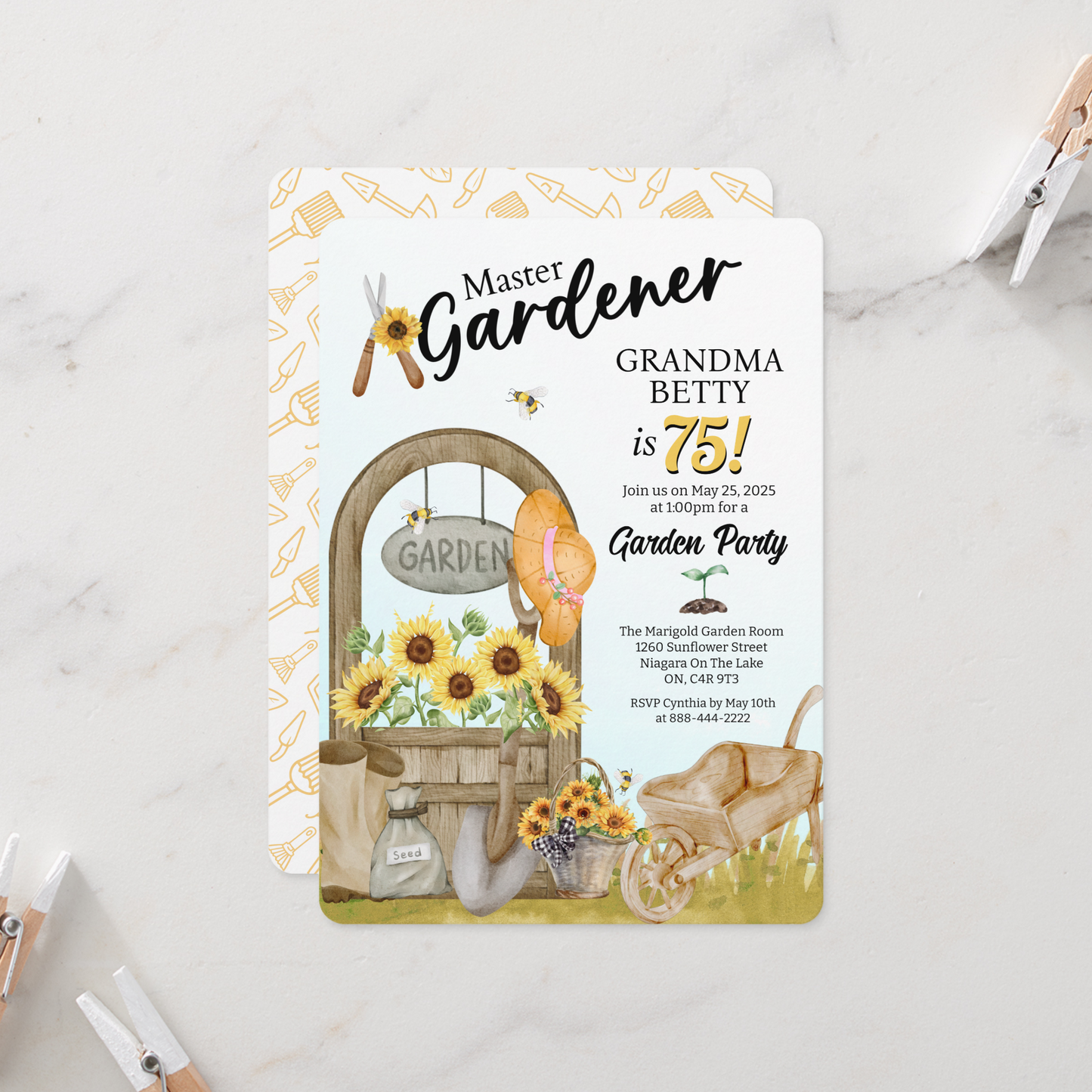 Master Gardener Birthday Invitation