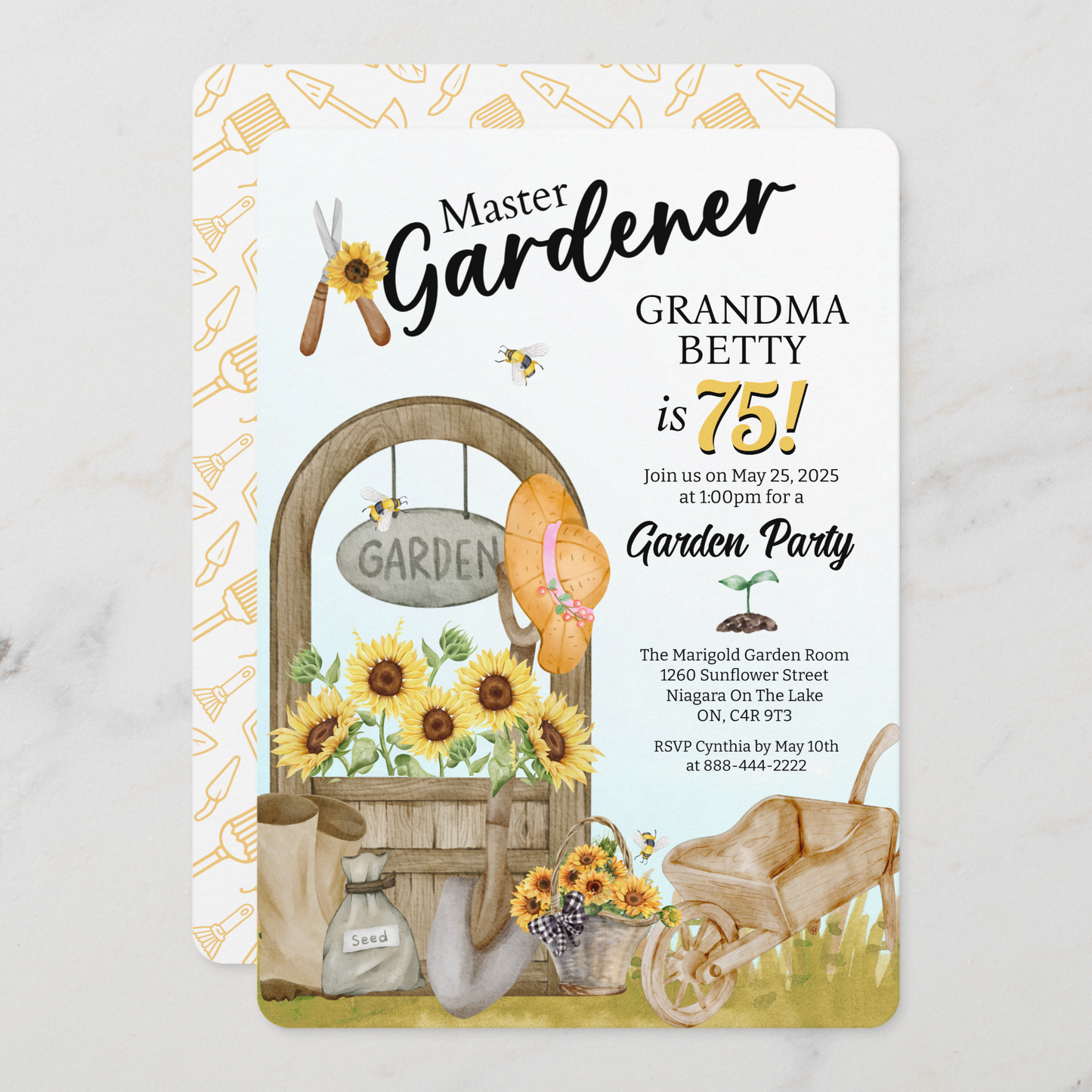Master Gardener Birthday Invitation