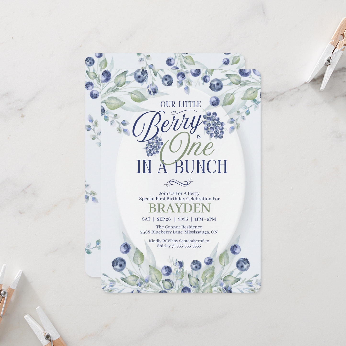 One In A Bunch First Birthday Invitation