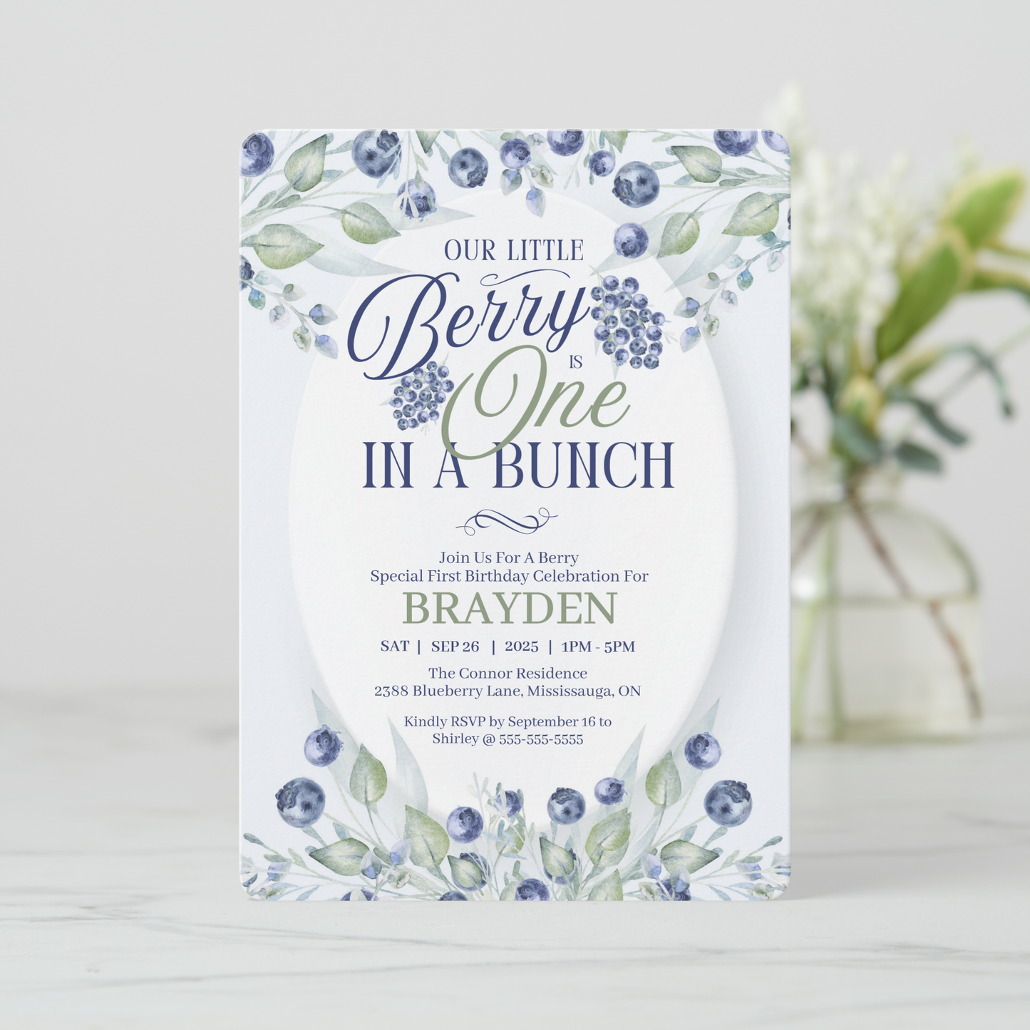 One In A Bunch First Birthday Invitation
