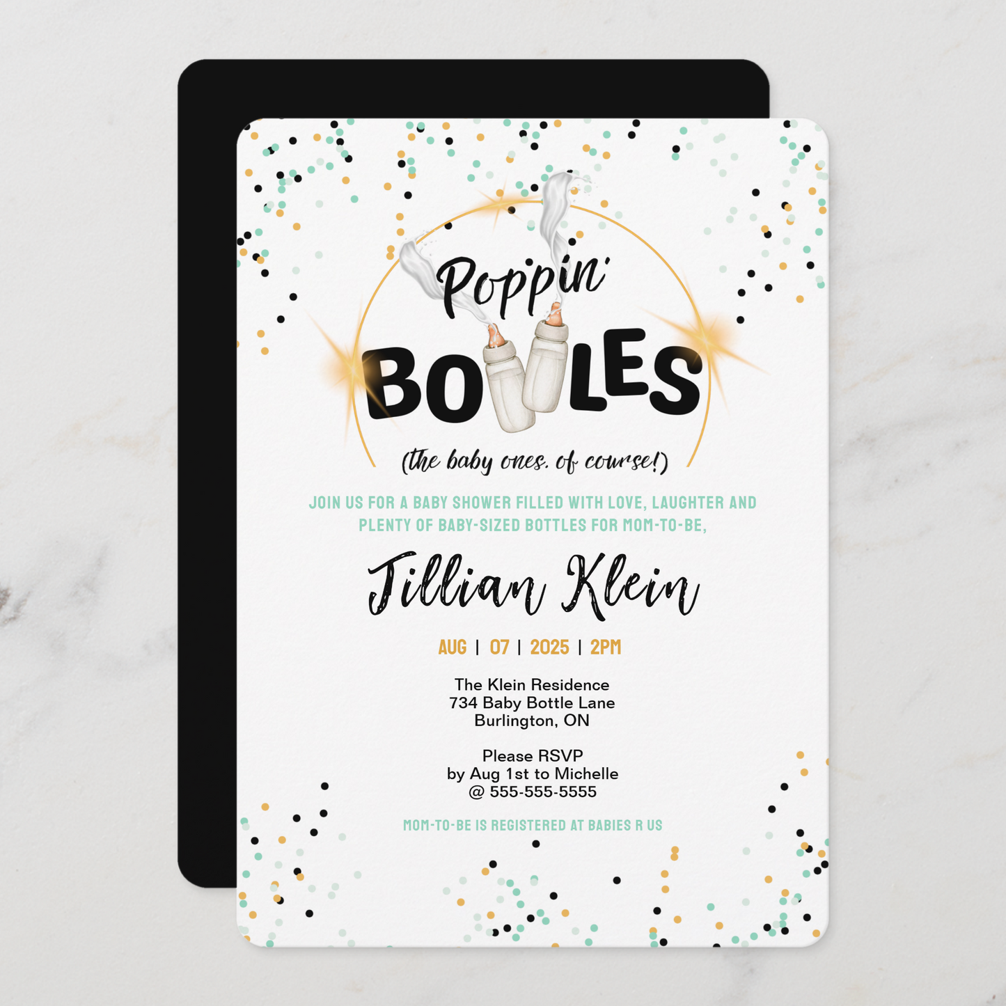 Poppin' Bottles Baby Shower Invitation