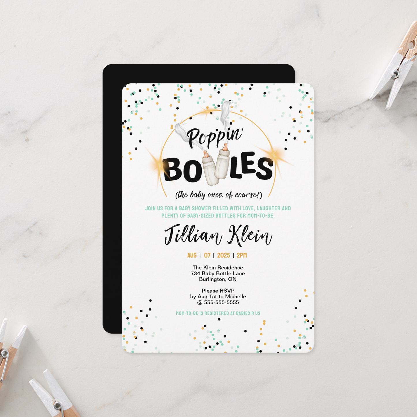 Poppin' Bottles Baby Shower Invitation