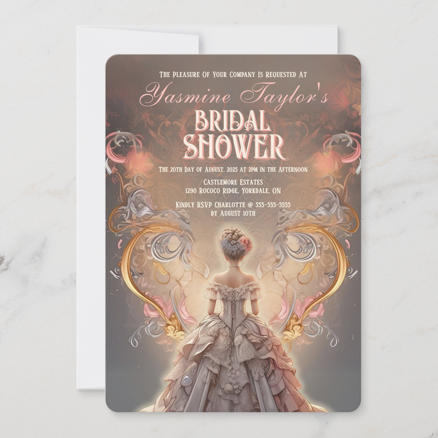 Elegant Rococo Bridal Shower Invitation