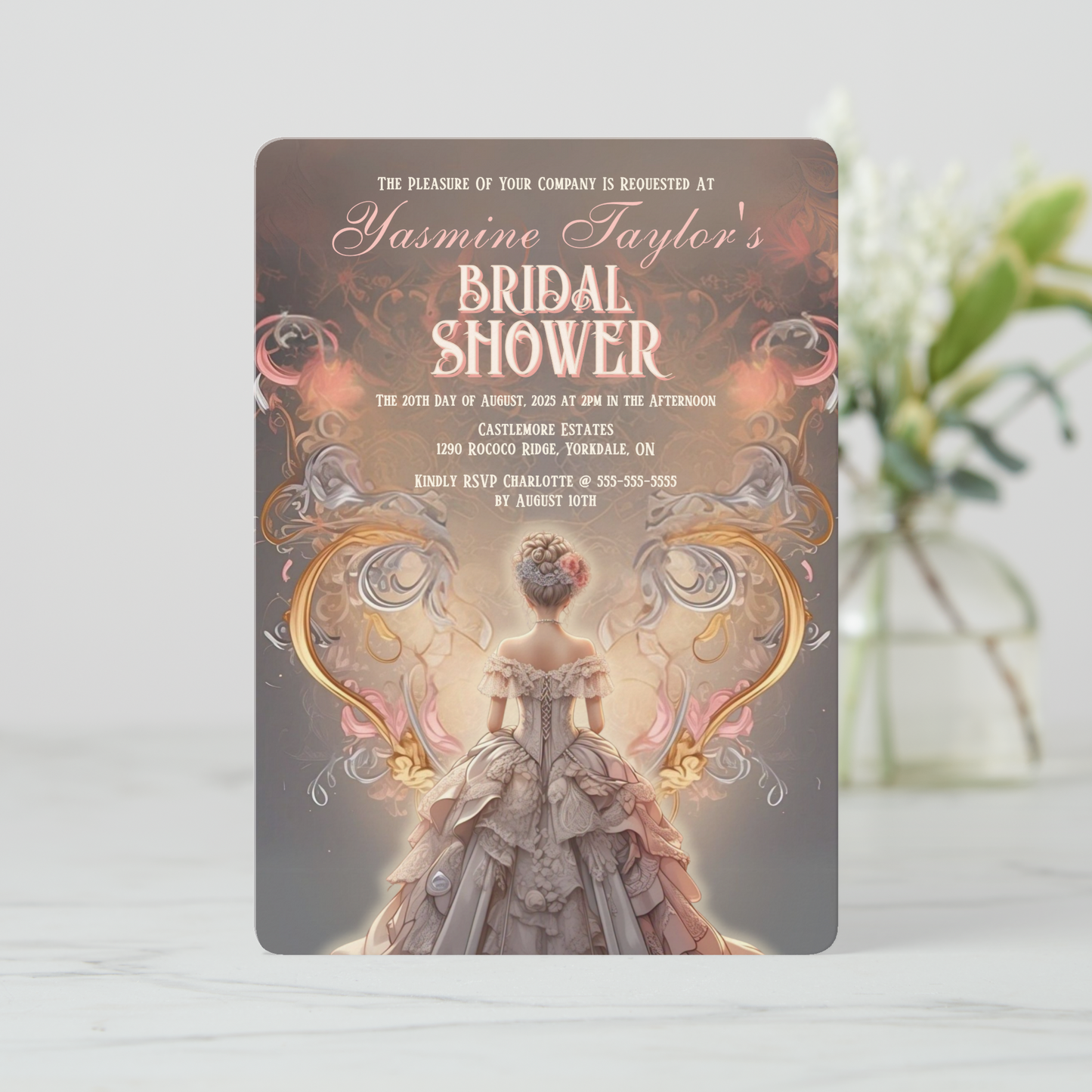 Elegant Rococo Bridal Shower Invitation