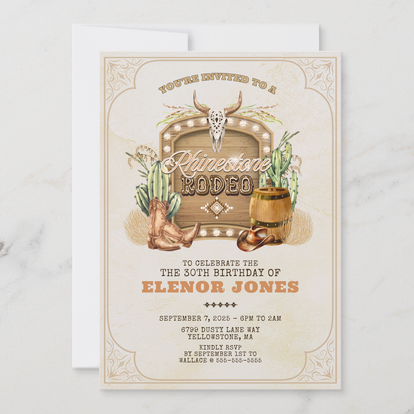 Rhinestone Rodeo Birthday Invitation