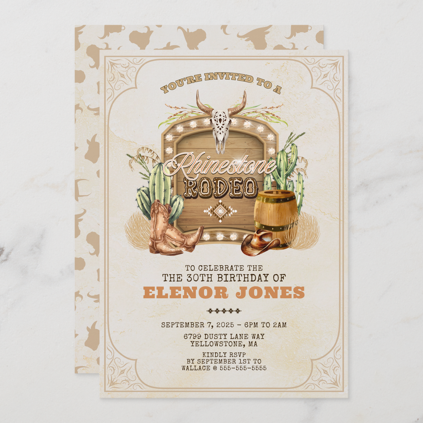 Rhinestone Rodeo Birthday Invitation