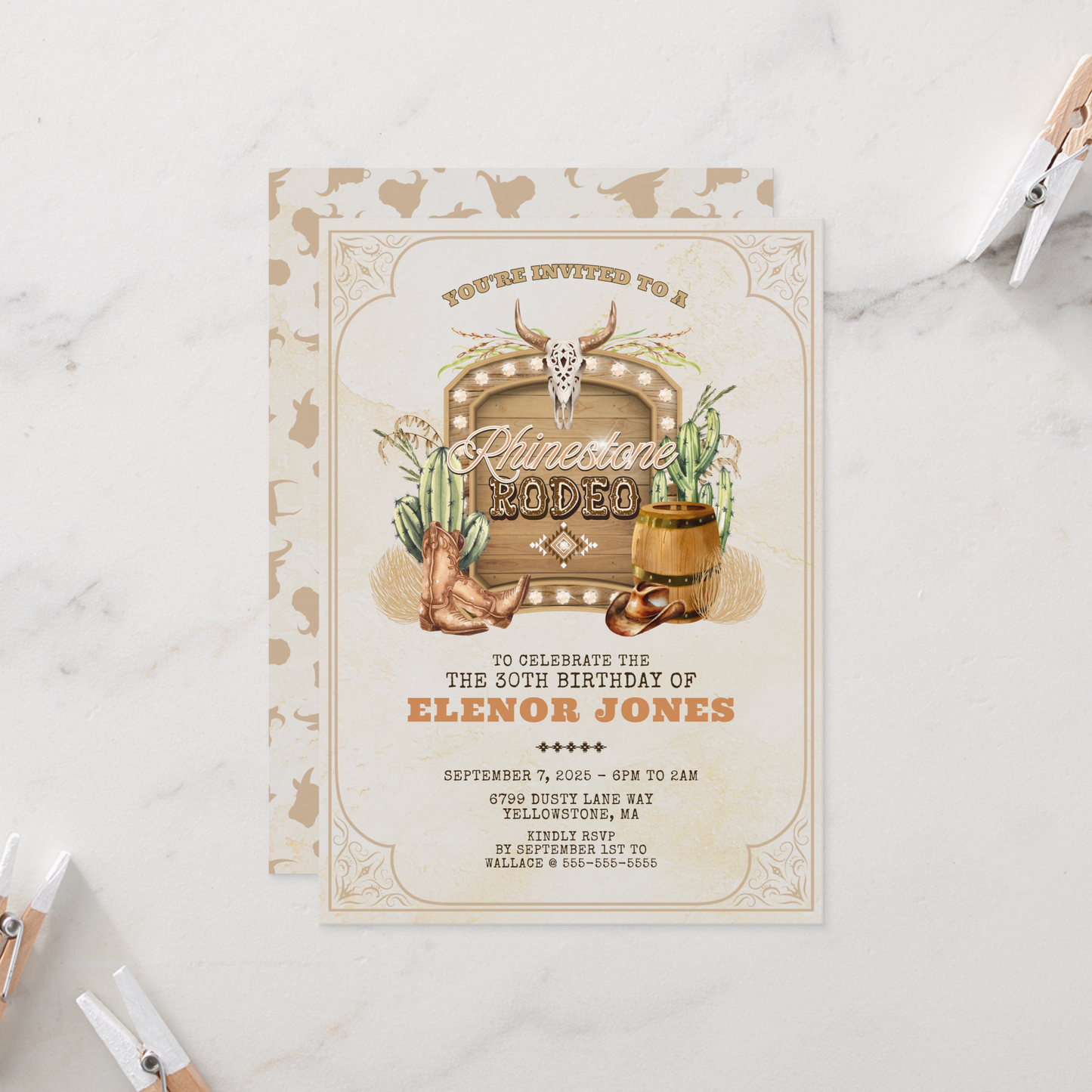 Rhinestone Rodeo Birthday Invitation