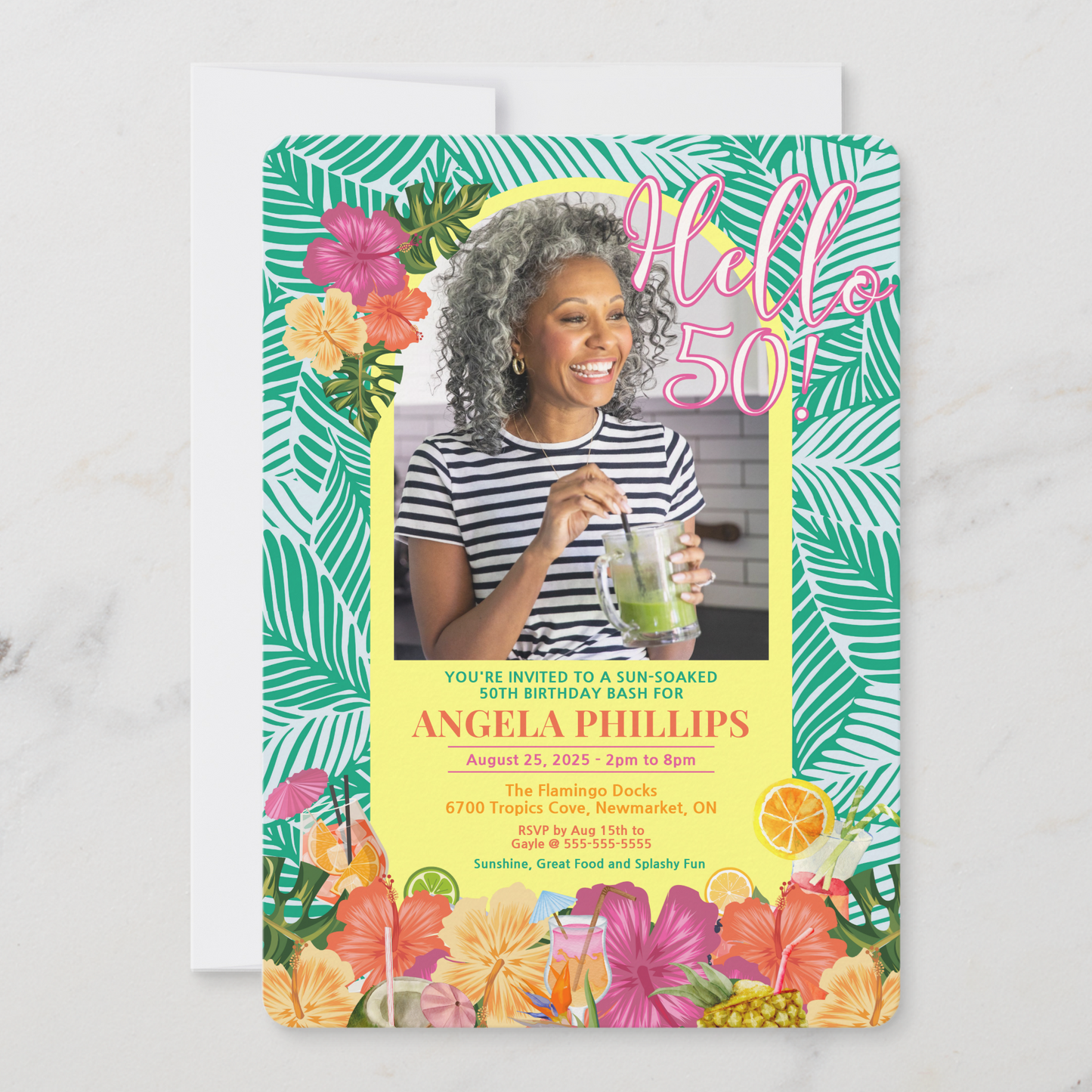 Say Hello To Fun In The Sun Birthday Invite