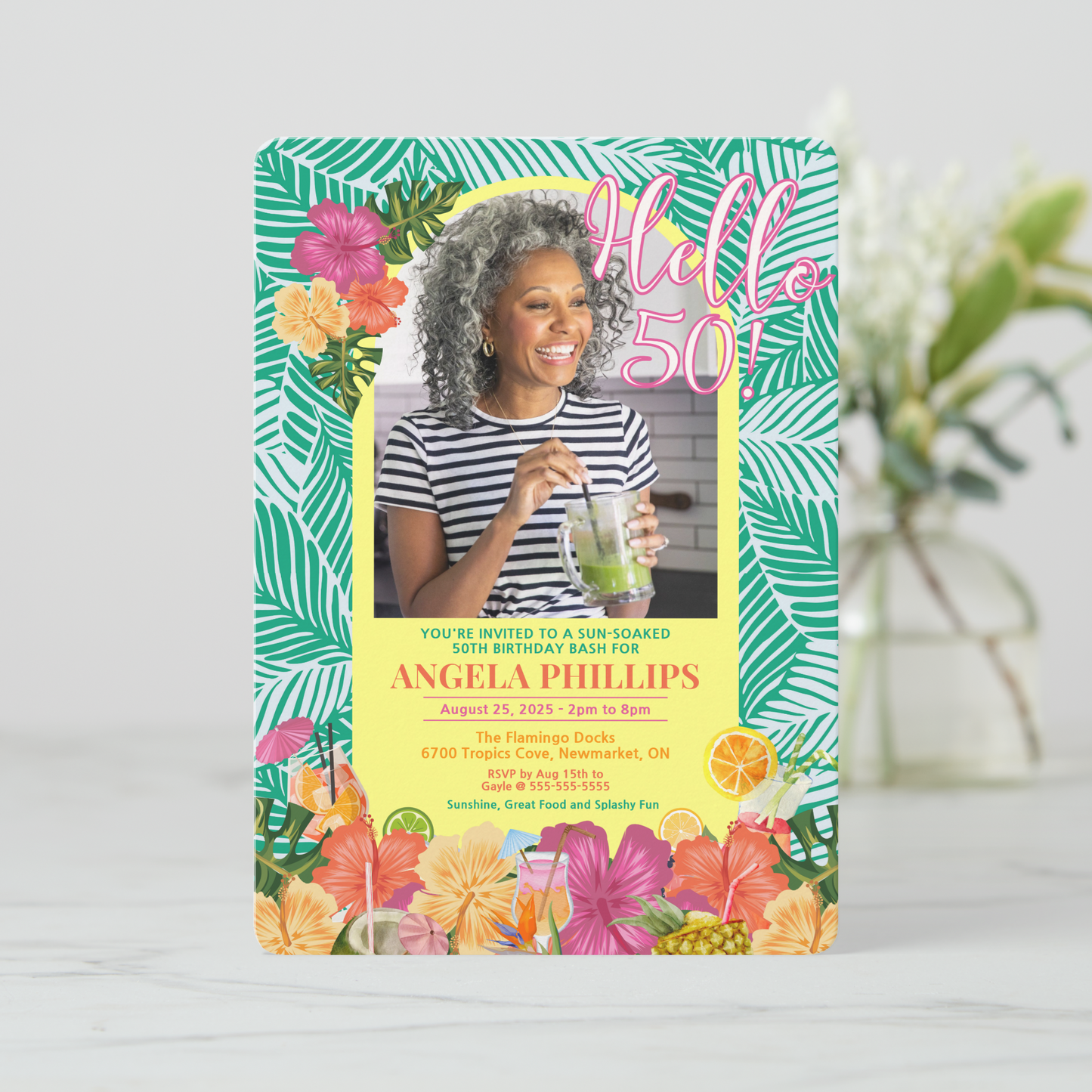 Say Hello To Fun In The Sun Birthday Invite