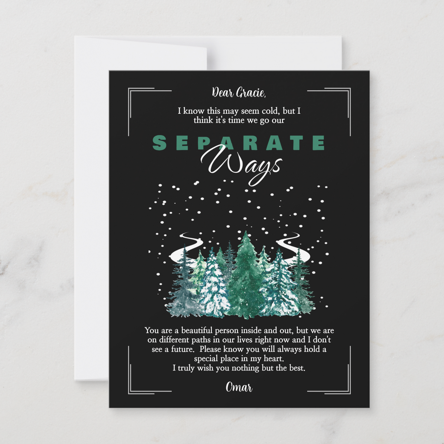 Separate Ways Breakup Card - 2 Editable Templates