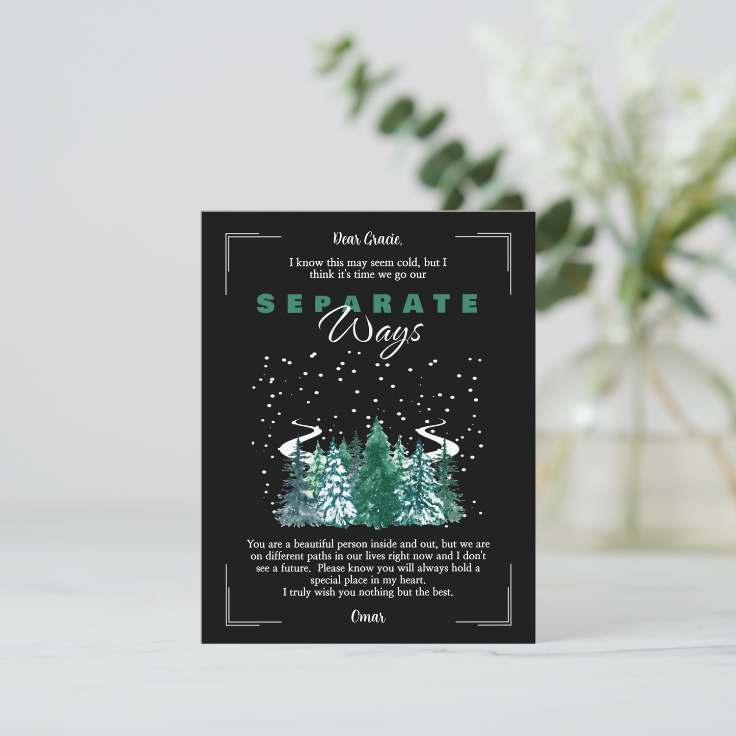 Separate Ways Breakup Card - 2 Editable Templates