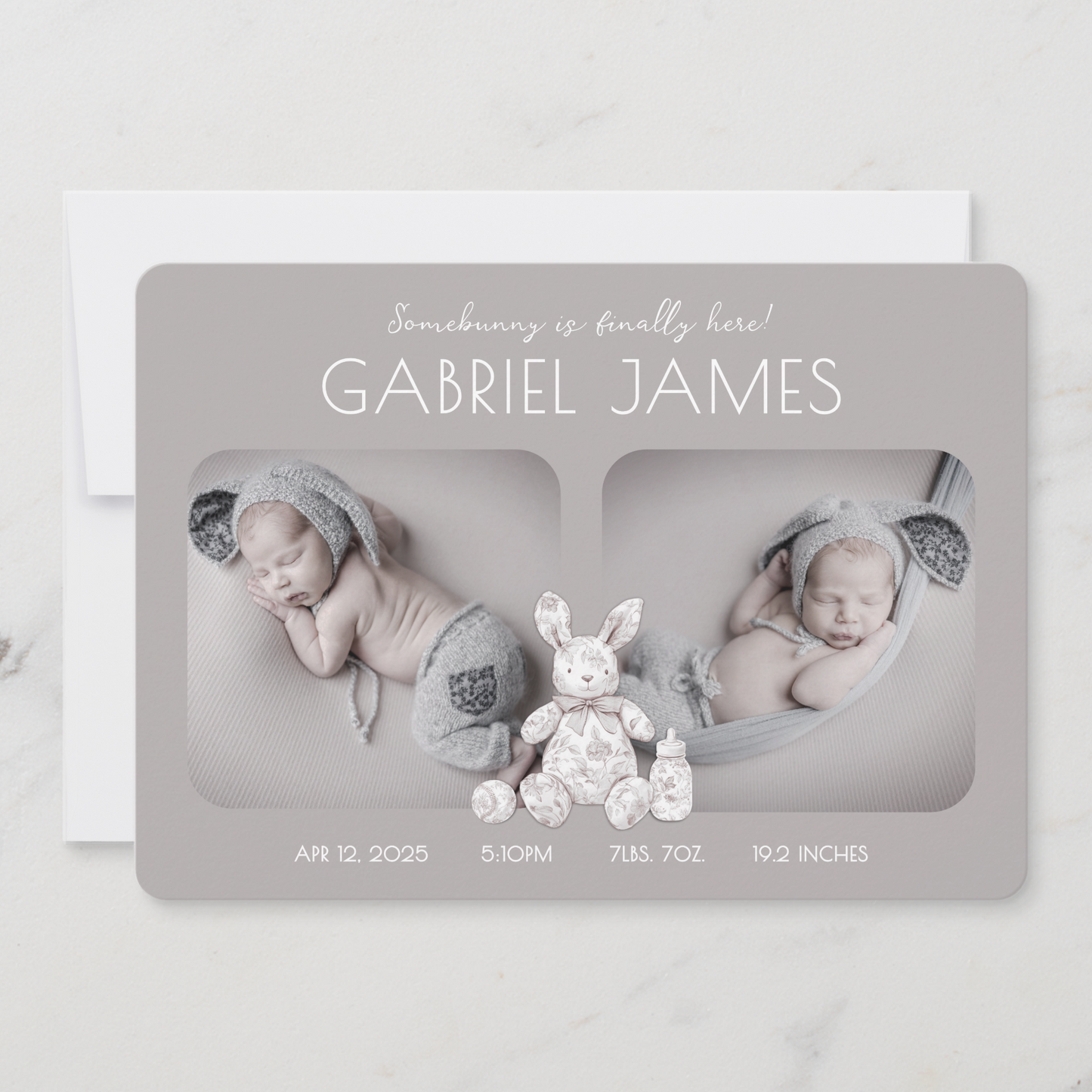 Somebunny Is Here Birth Announcement Card