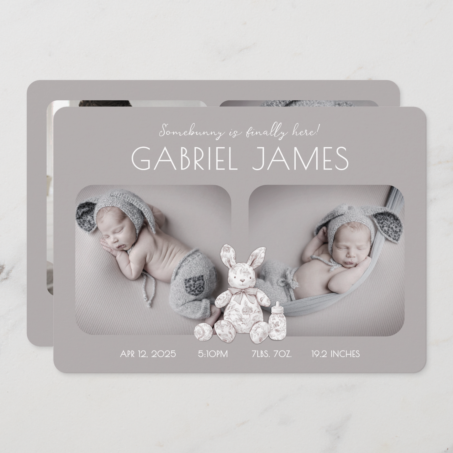 Somebunny Is Here Birth Announcement Card