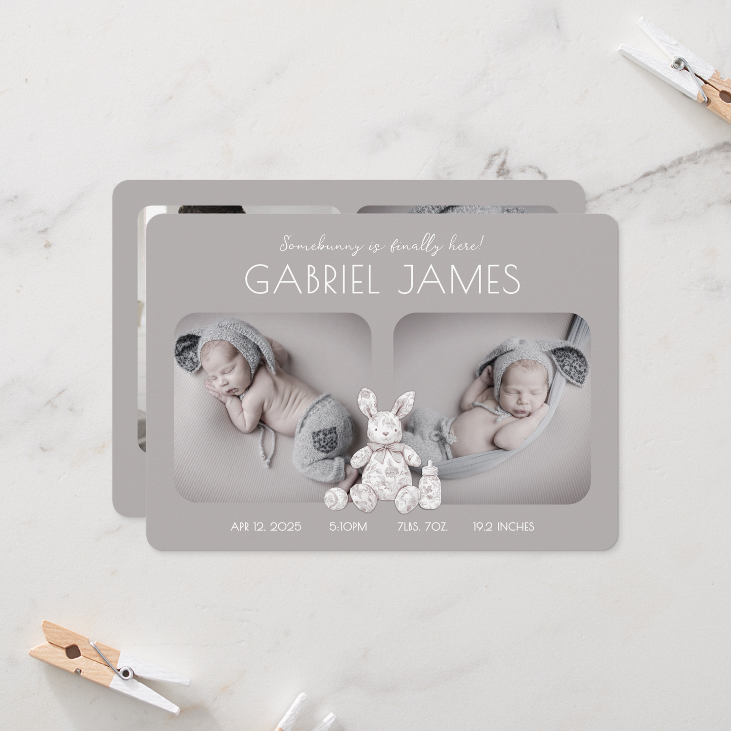 Somebunny Is Here Birth Announcement Card