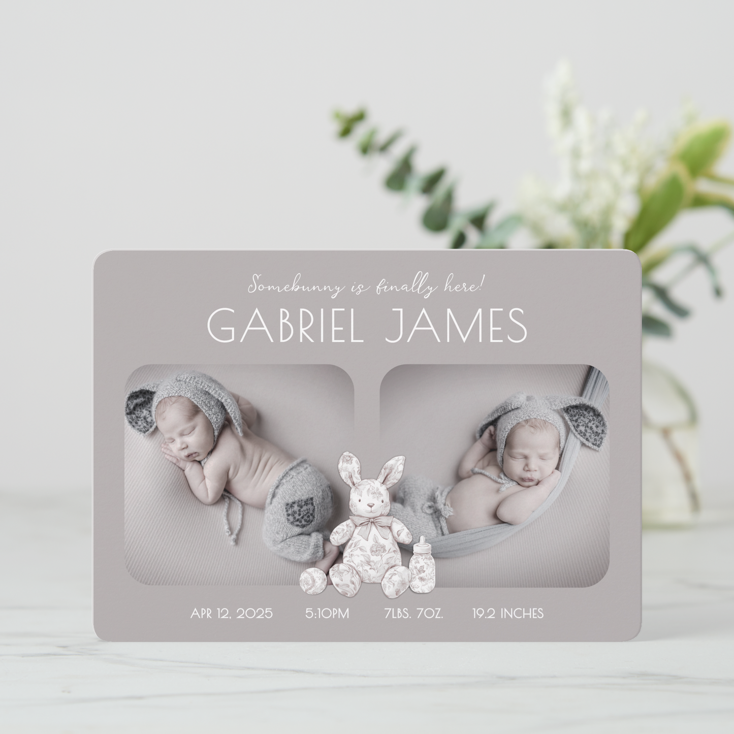 Somebunny Is Here Birth Announcement Card