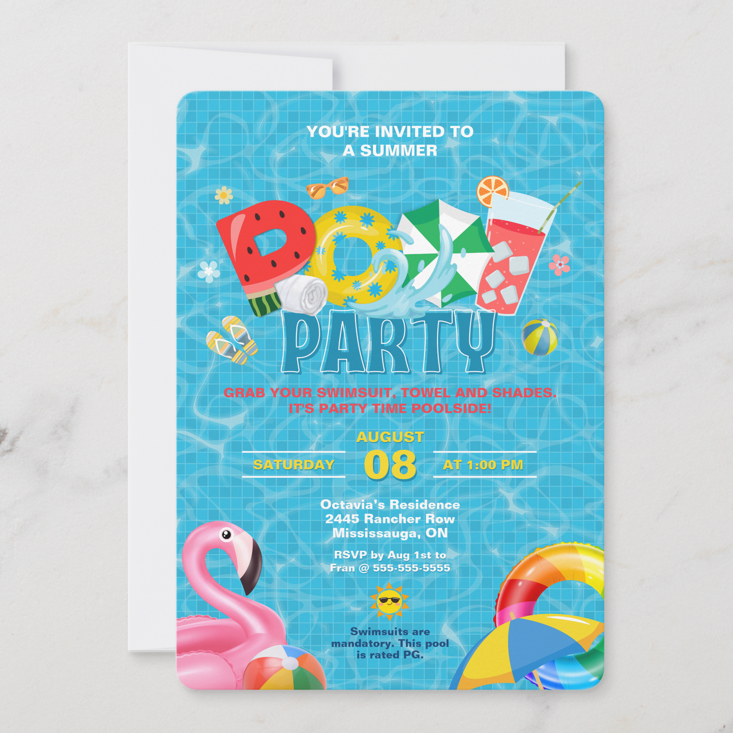 Splish Splash Pool Party Invitation