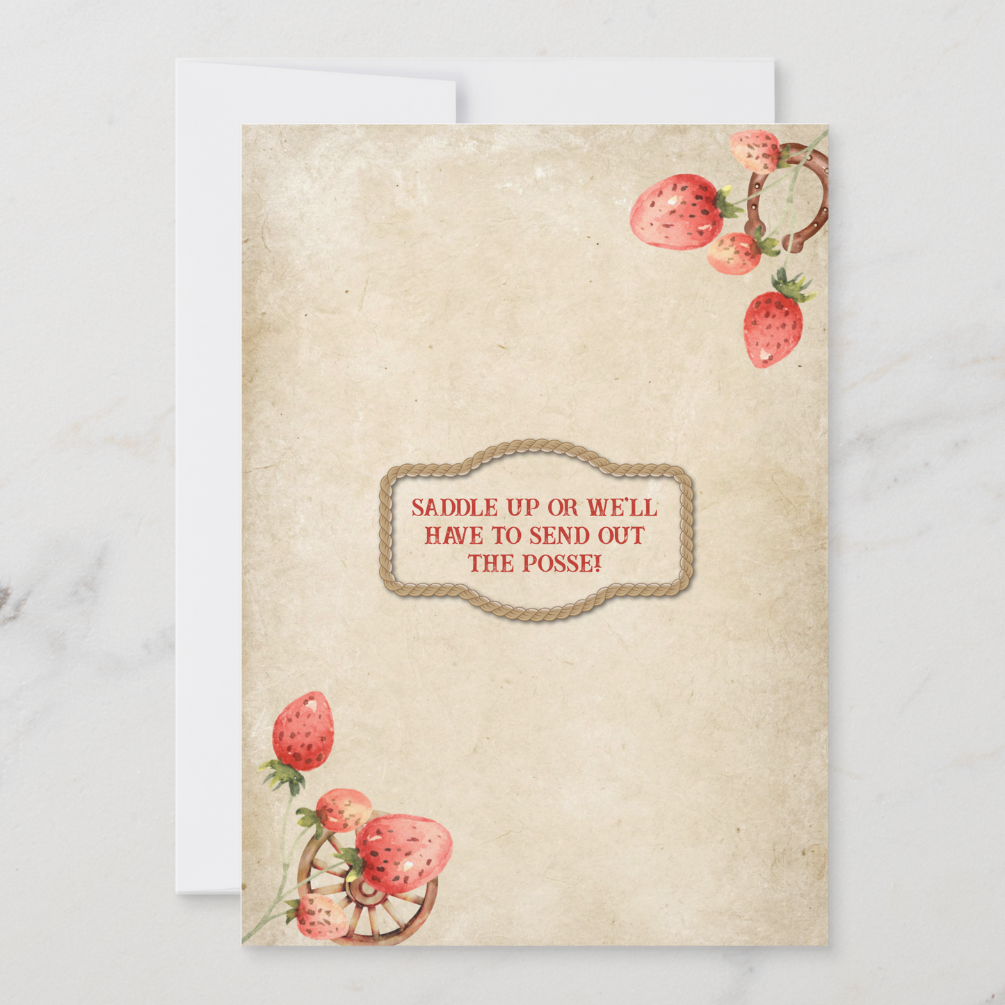 Strawberry Stampede Birthday Invitation
