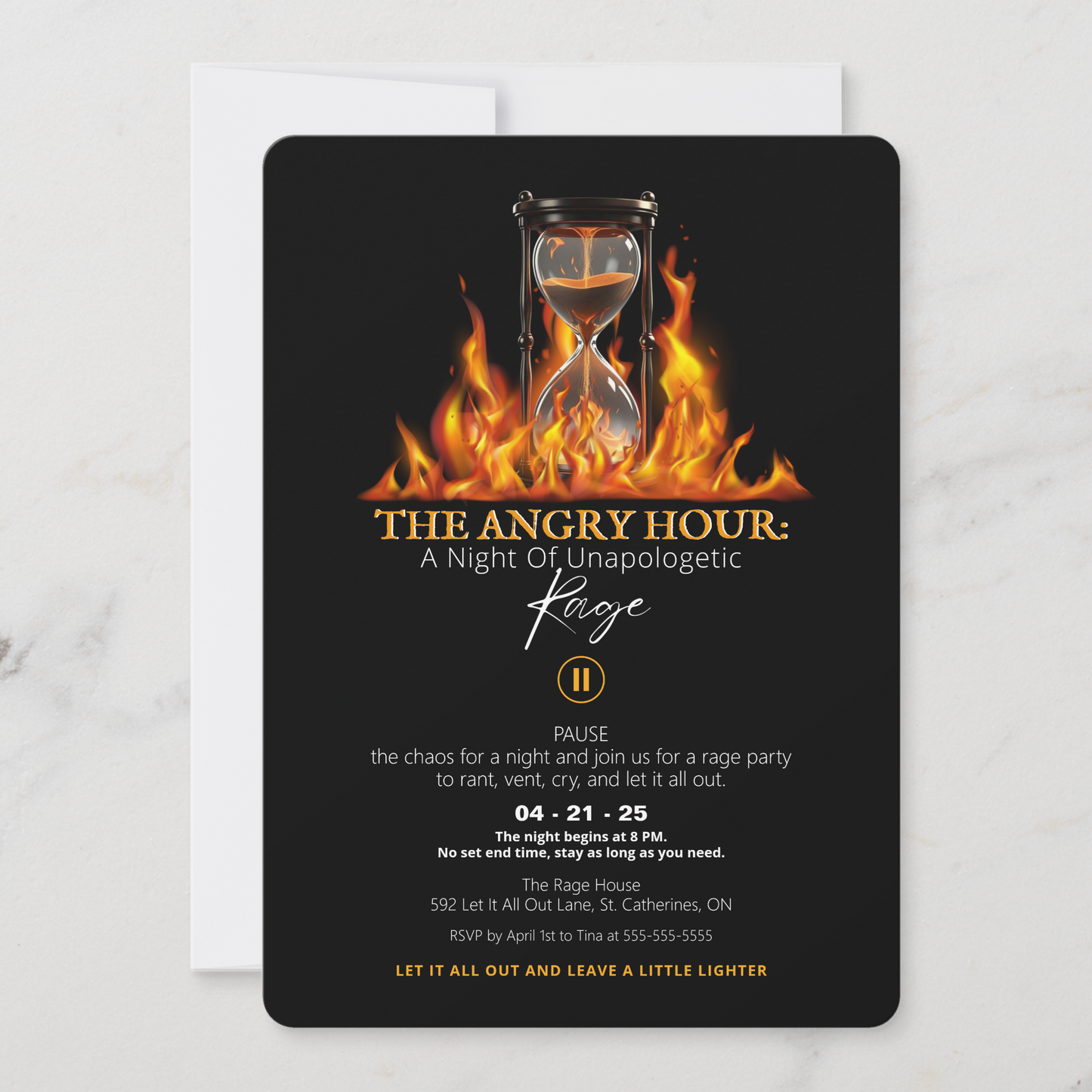 The Angry Hour Rage Party Invitation