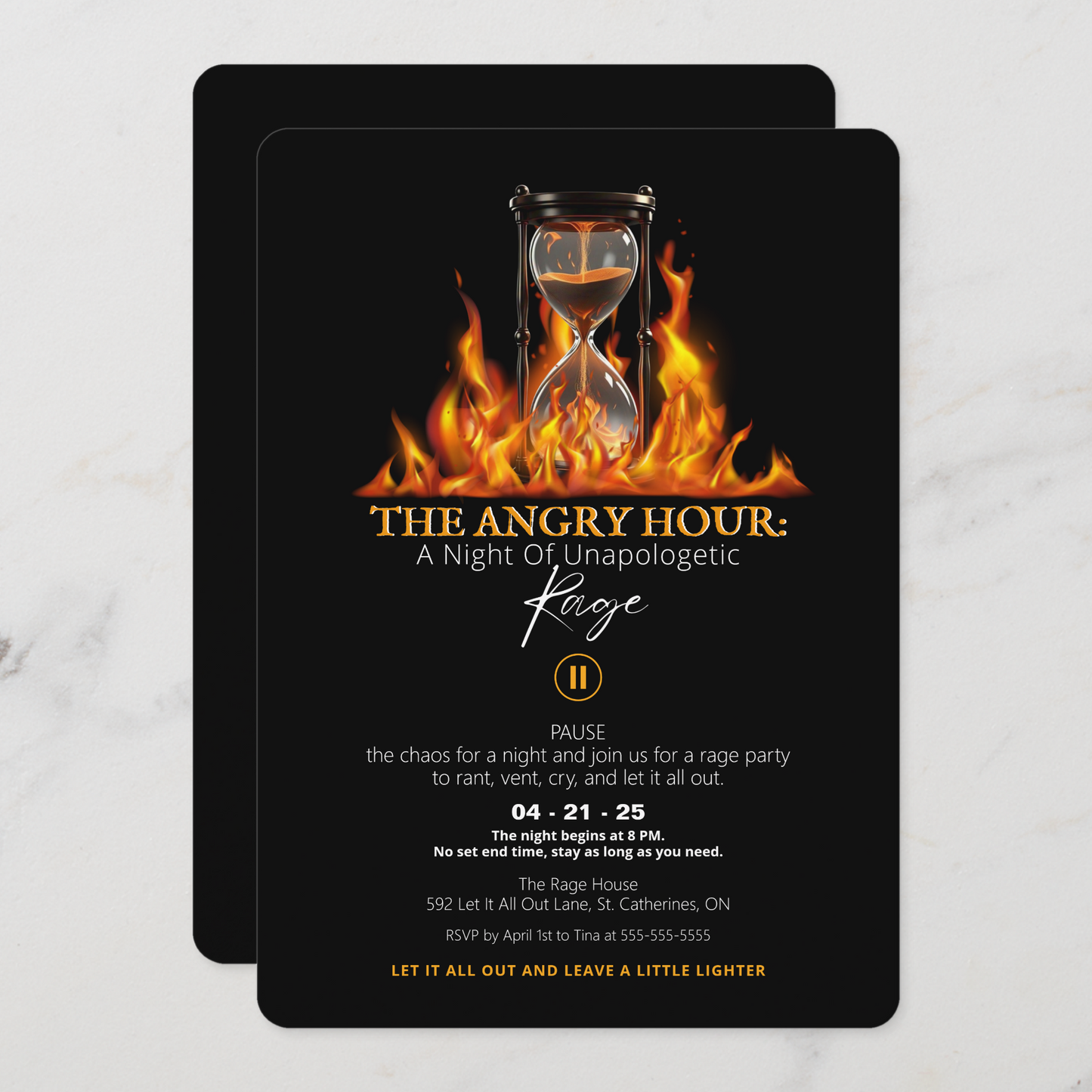 The Angry Hour Rage Party Invitation