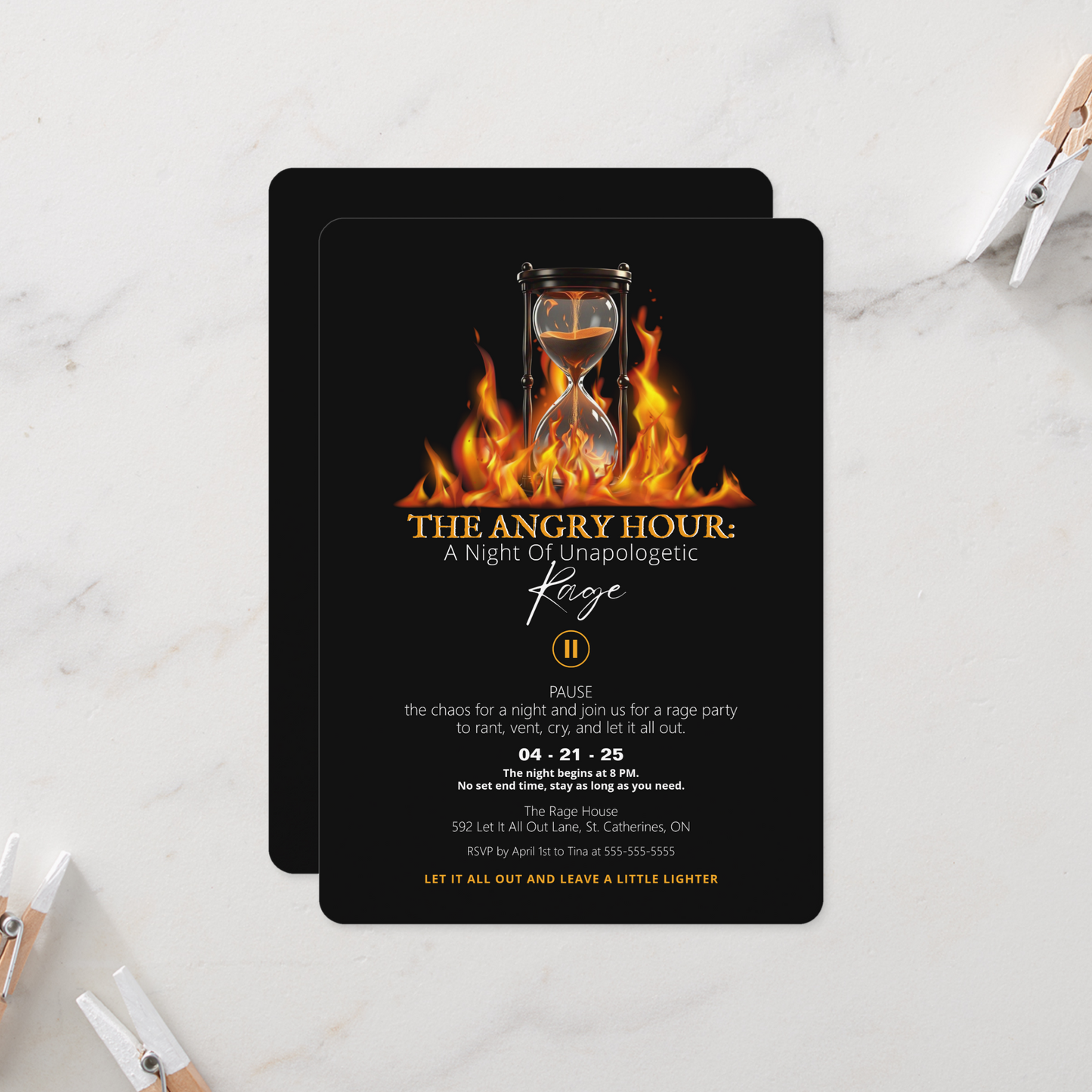 The Angry Hour Rage Party Invitation
