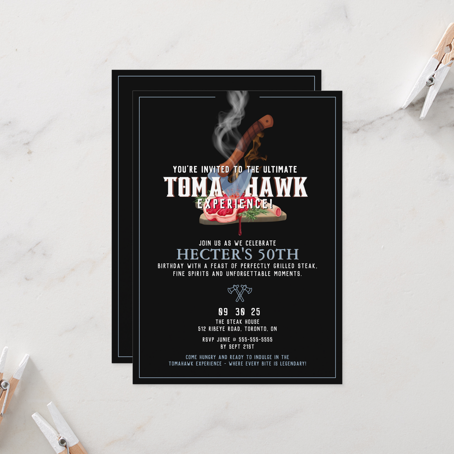 Tomahawk Birthday Party Invitation