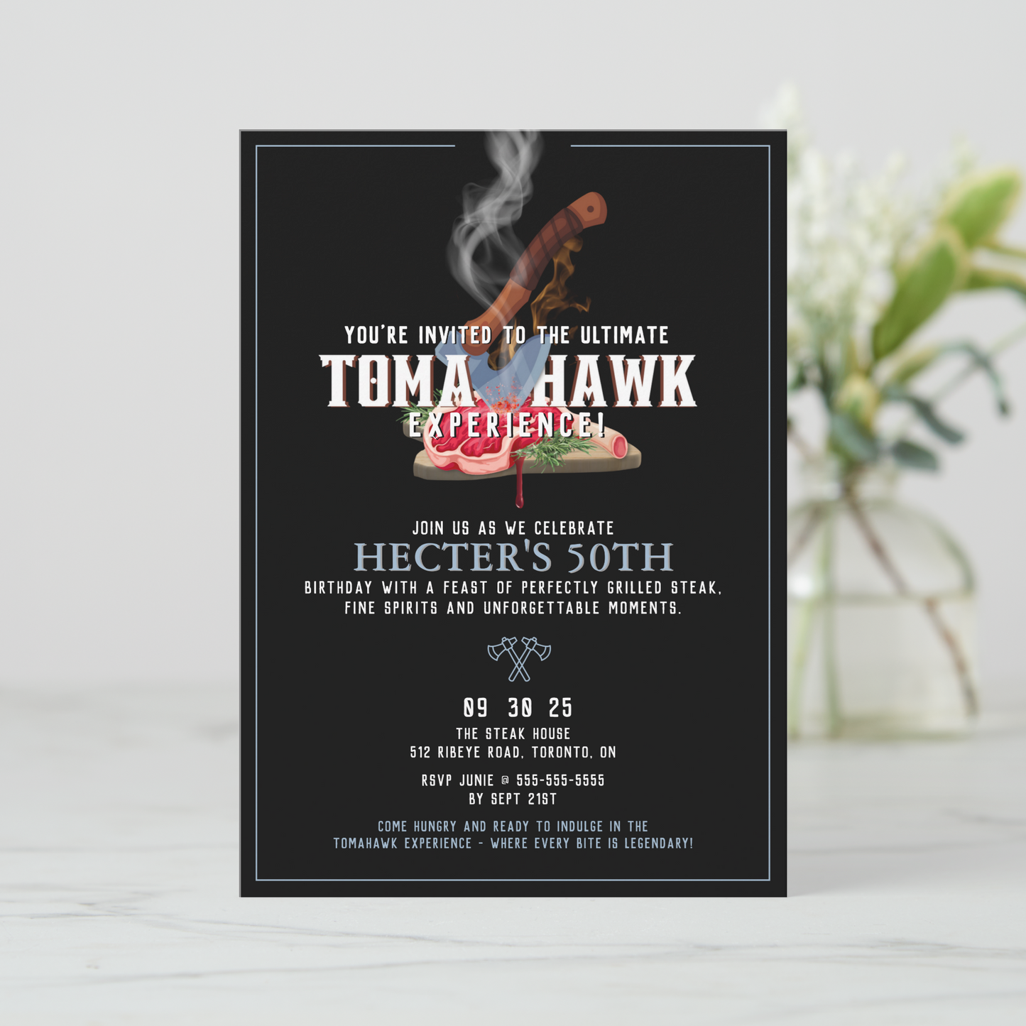 Tomahawk Birthday Party Invitation