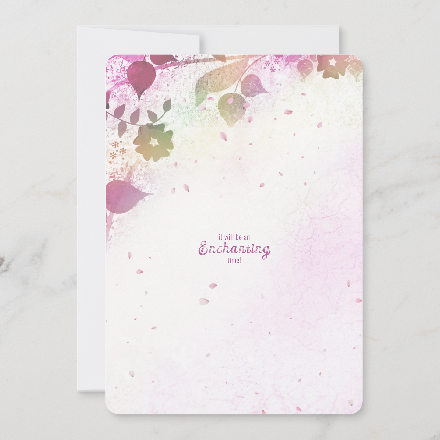 Unicorns and Petals Birthday Invitation