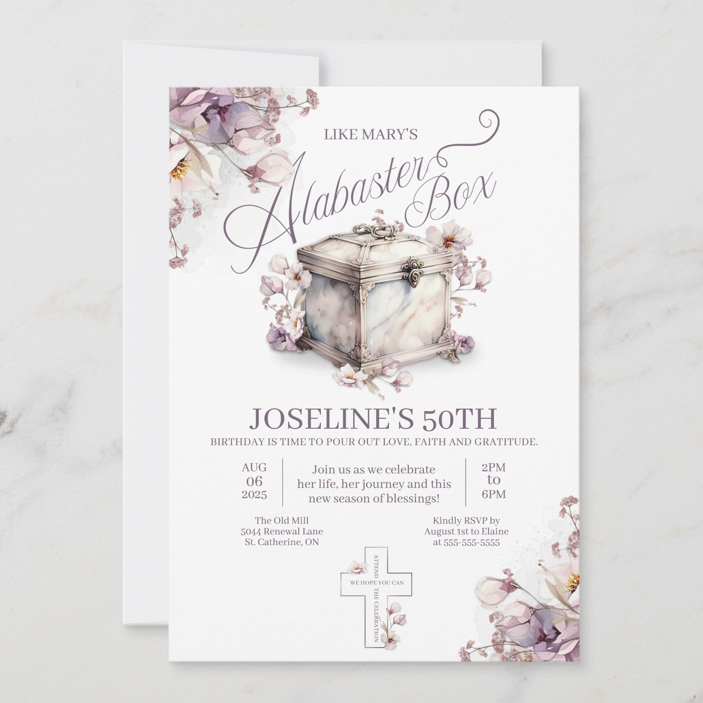 Alabaster Box Birthday Invitation Template