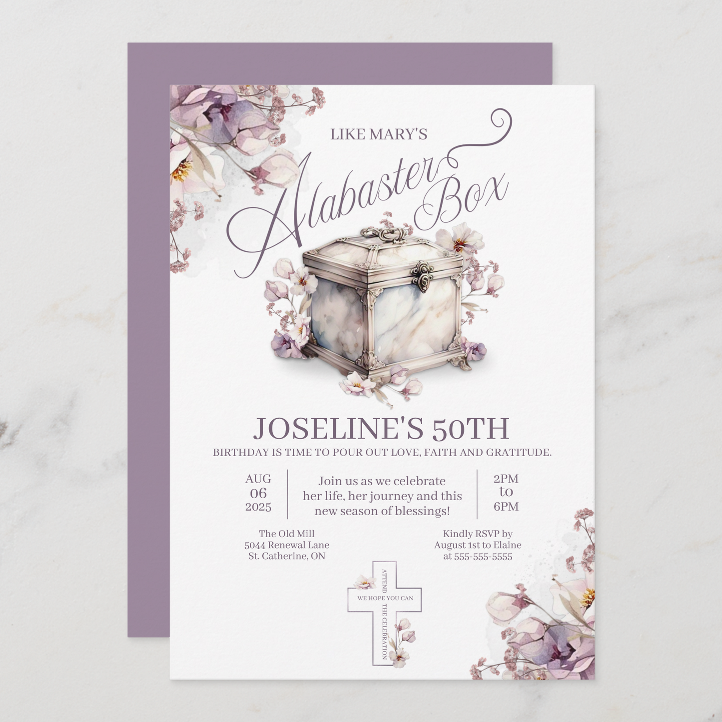 Alabaster Box Birthday Invitation Template