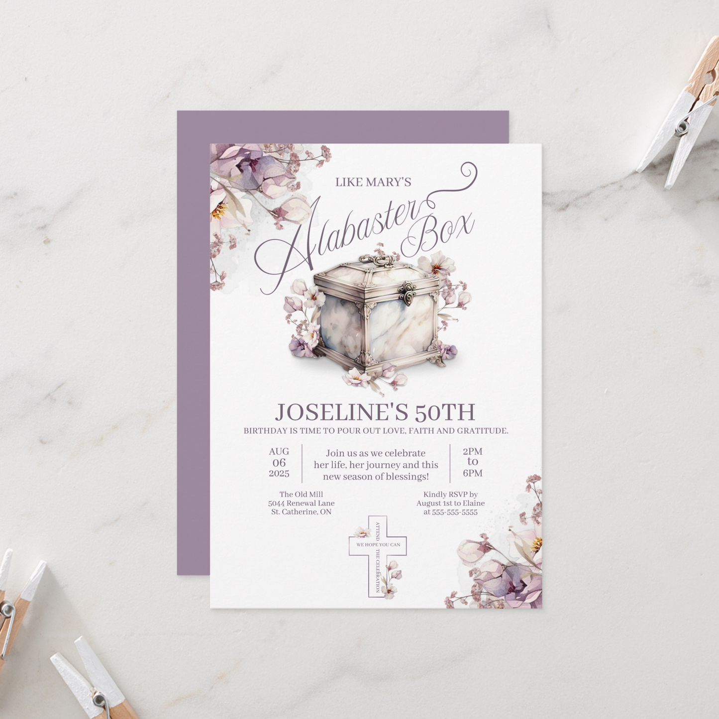 Alabaster Box Birthday Invitation Template