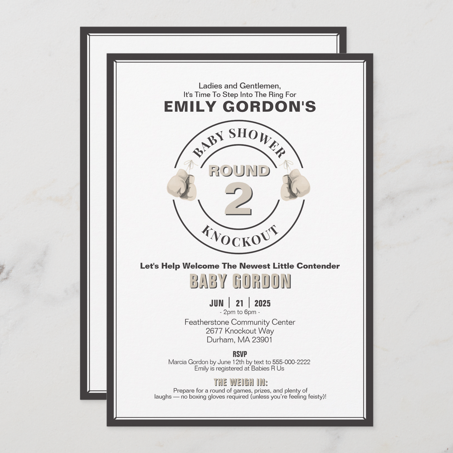 Baby Shower Knockout Invitation