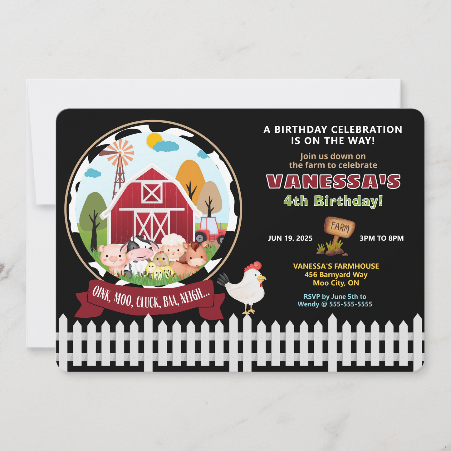 Barnyard Bash Birthday Invitation