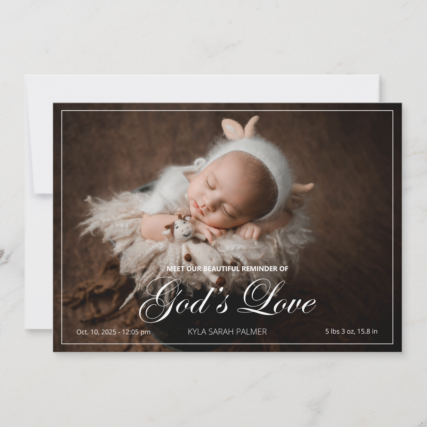 God's Love Birth Announcement Card, Religious Birth Announcements