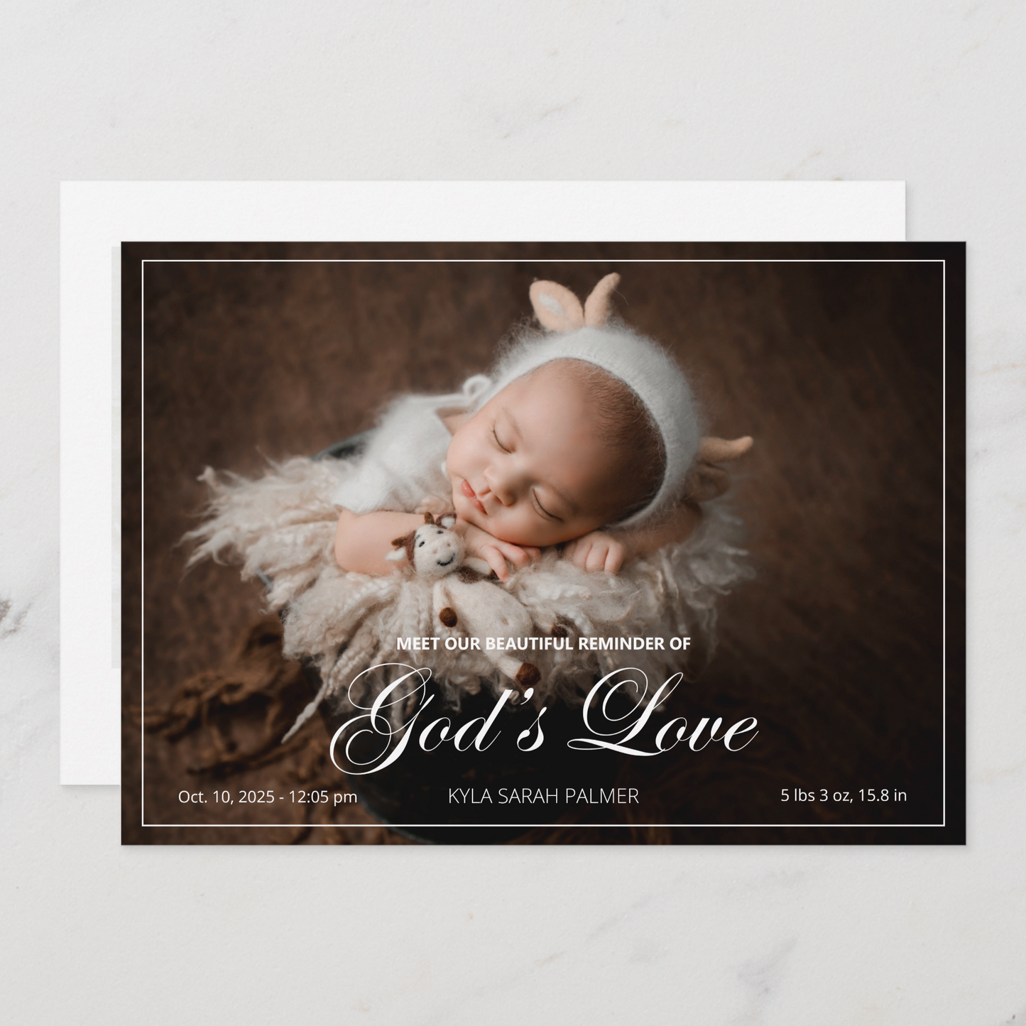 God's Love Birth Announcement Card, Religious Birth Announcements