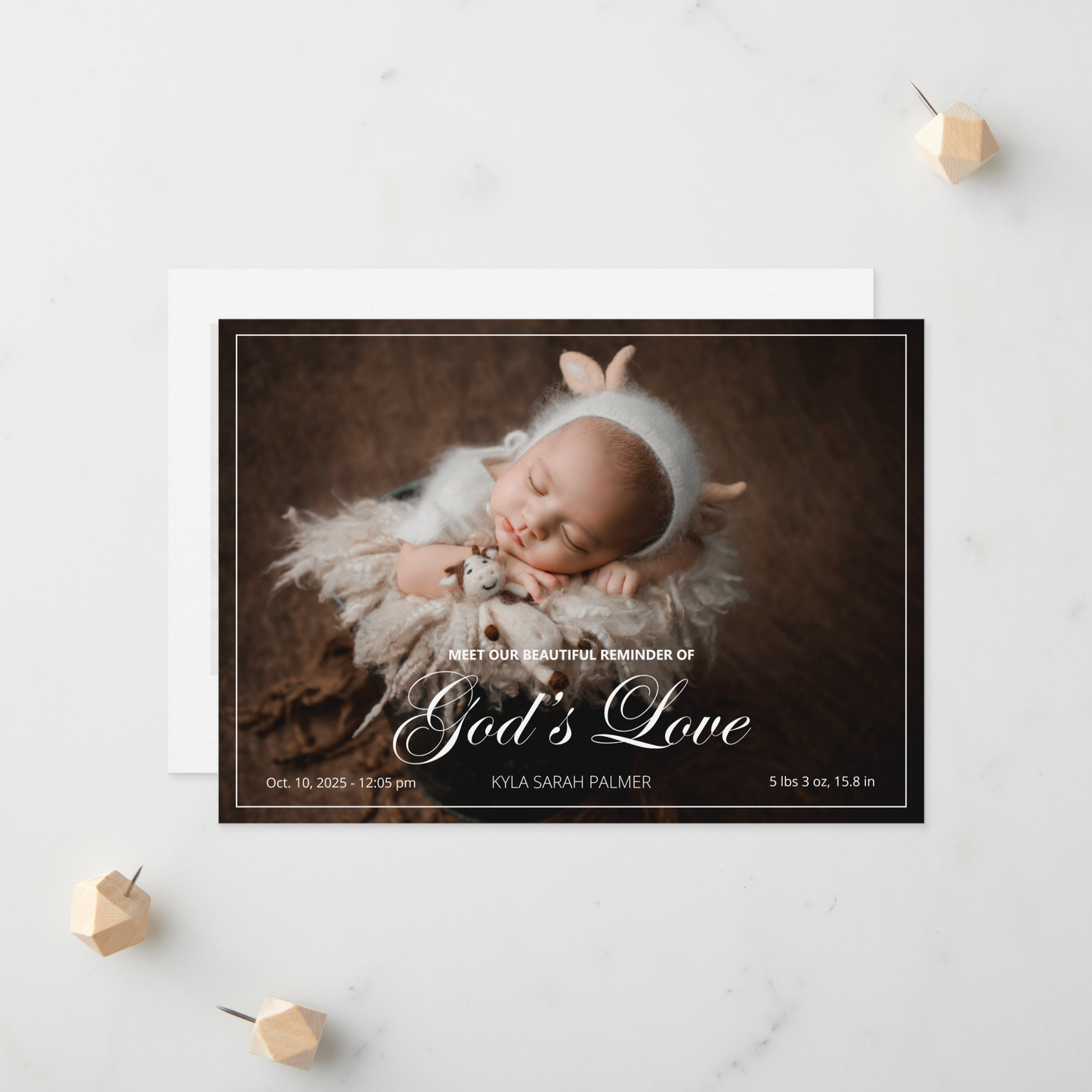 God's Love Birth Announcement Card, Religious Birth Announcements