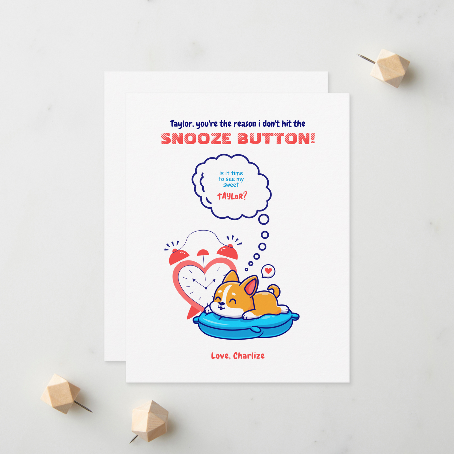 Hit The Snooze Button Valentine Card