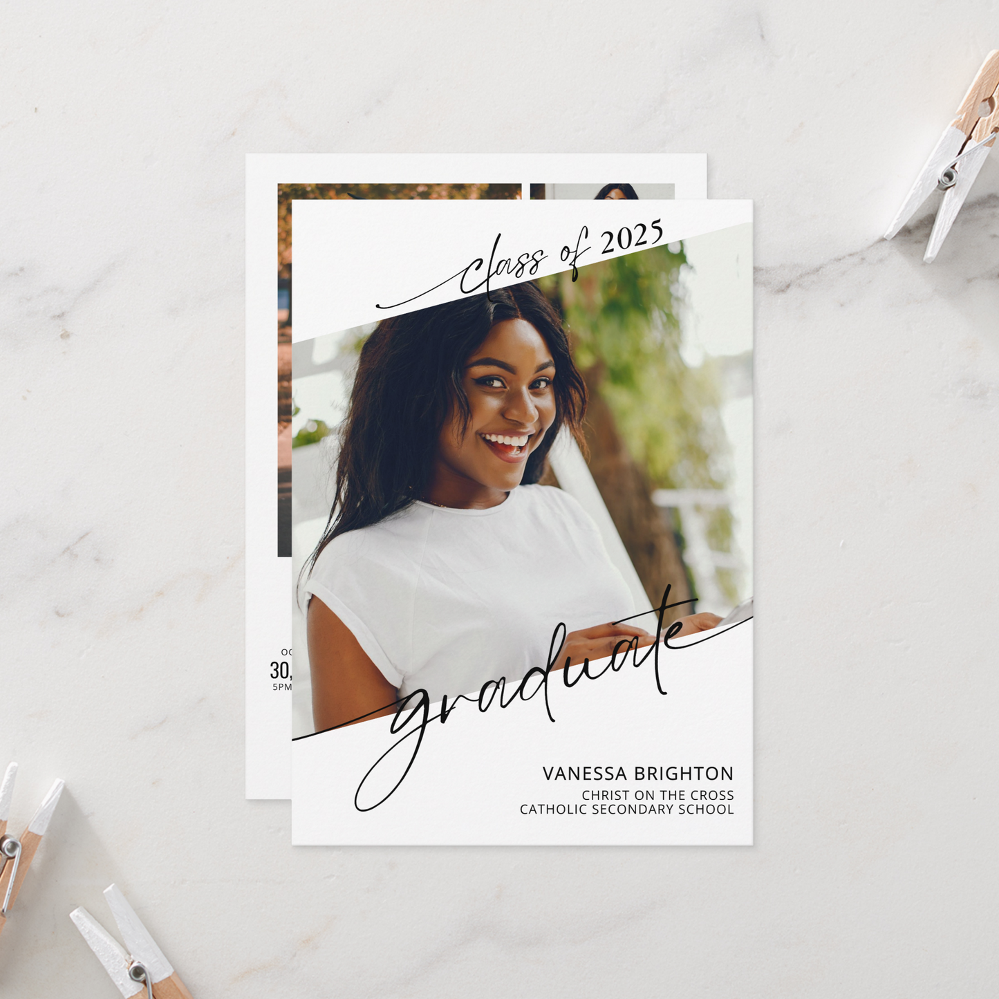 Minimalist Graduation Photo Party Invitation