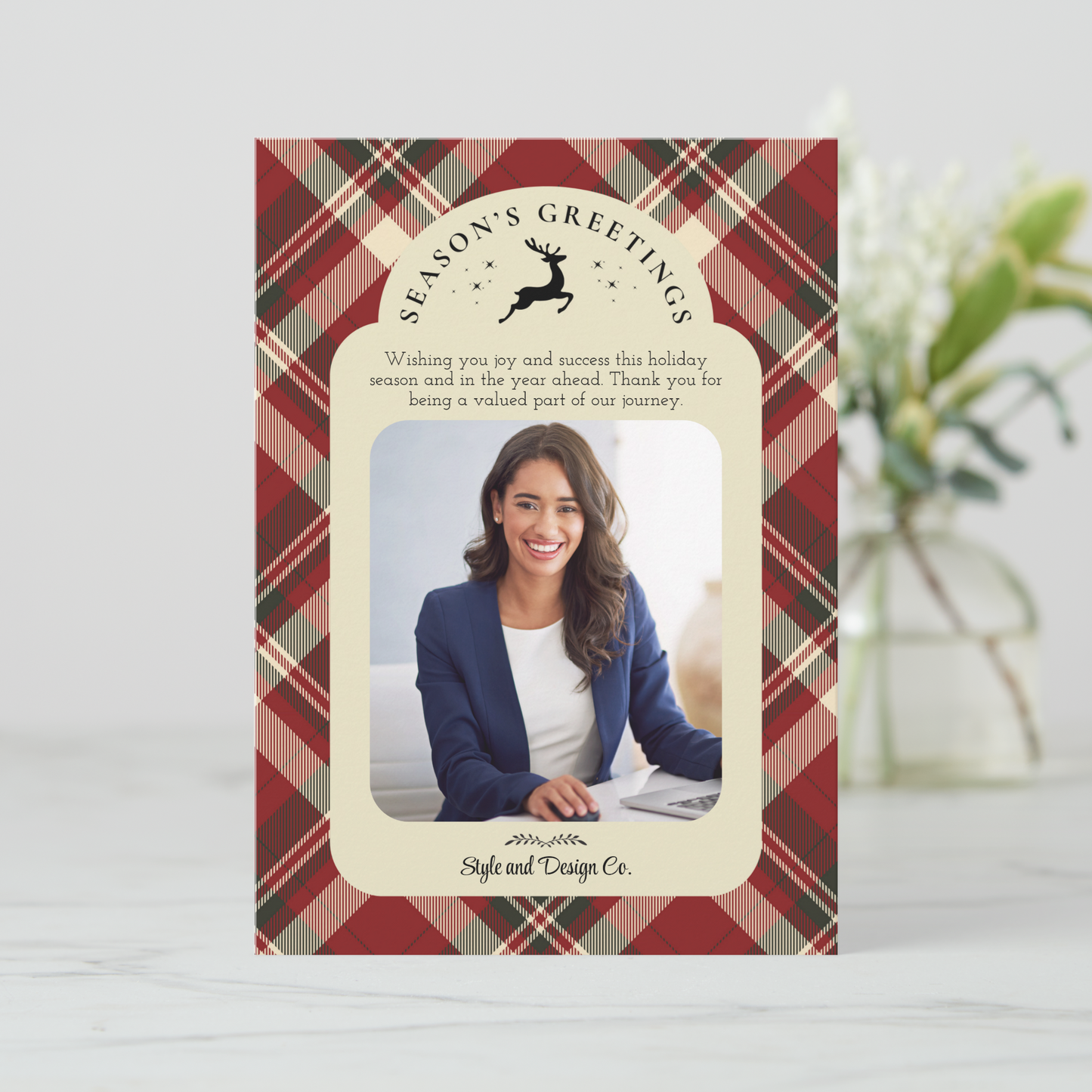 Seasons Greetings Business Holiday Card