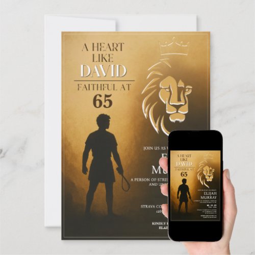 A Heart Like David Birthday Invitation