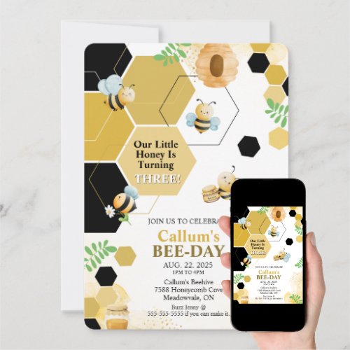 Bee-Day Birthday Invitation