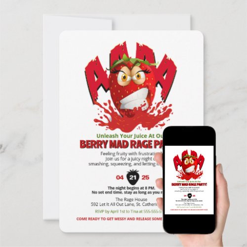 Berry Mad Rage Party Invitation